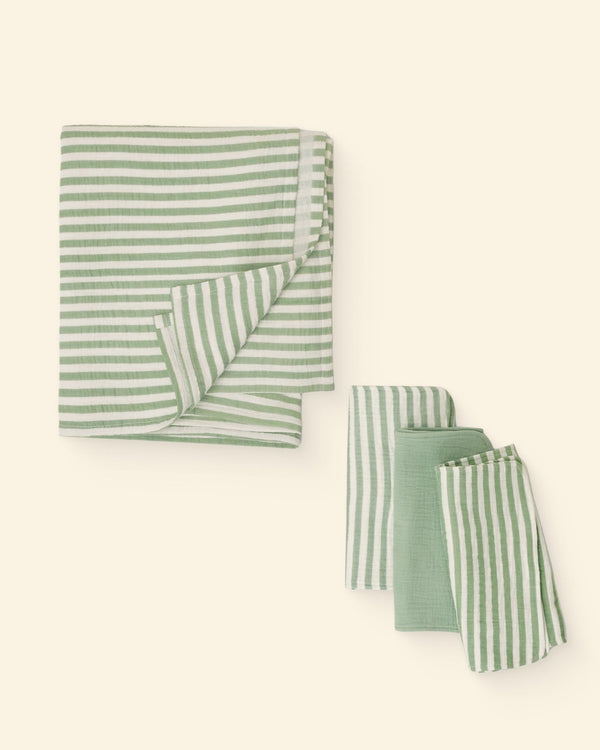 Must-Have Muslin Set | Sage Stripe
